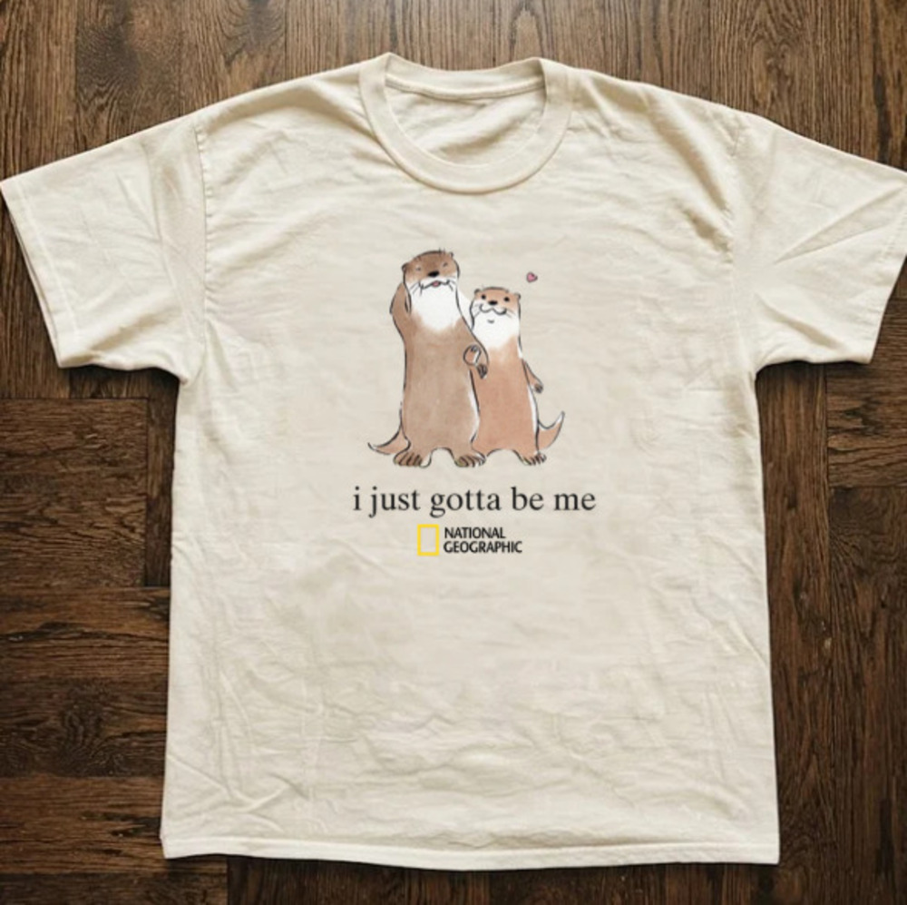 I Just Gotta Be Me Otters Heart Vintage White T-Shirt